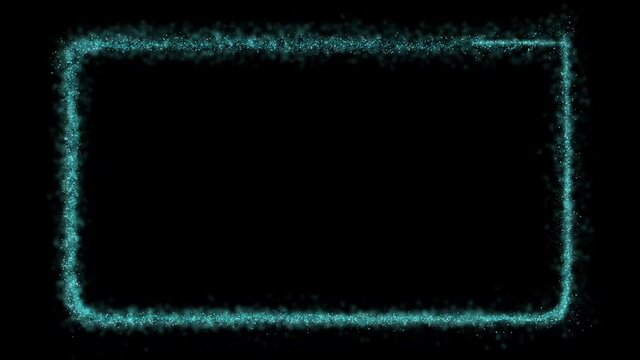 5 in 1 Particles rectangle frame. Abstract loading comet. For any title, text, photo or logo background.