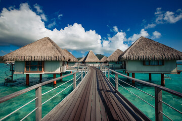 Beautiful tropical resort hotel at the sea.