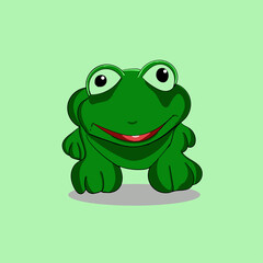 smiling frog vector illustration