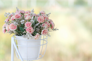 Blurred of blooming flowers In pastel style for the background