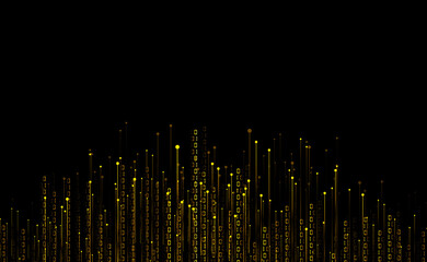 Dotted line, 01 binary data, internet technology, big data, communication technology abstract background.