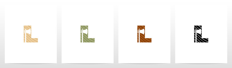 Axe On Wooden Letter Logo Design L