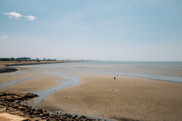 Oido sea mud flat scenery in Siheung, Korea