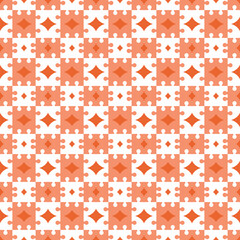 Vector seamless pattern texture background with geometric shapes, colored in orange, white colors.