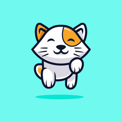 Cute kawaii cat mascot design vector illustration