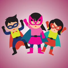 super hero with mask and cape cartoon character. vector illustration
