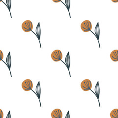 Isolated dandelion seamless pattern on white background.