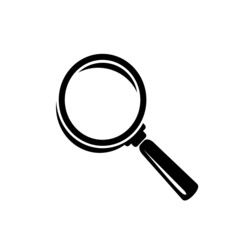 Magnifier Glass Research Black and White Icon Symbol Vector Design For Graphics Resource and Design