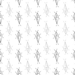 Shining Diamond shape Doodle Pattern Filled Seamless pattern Vector hand drawn illustration surface design
