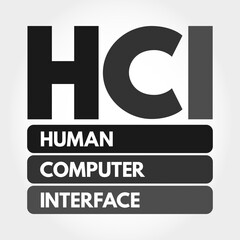 HCI - Human Computer Interface acronym, technology concept background