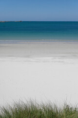white sand beach and blue turquoise sea