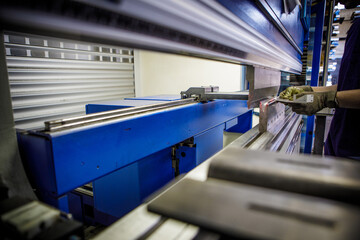 Sheet metal bending in factory