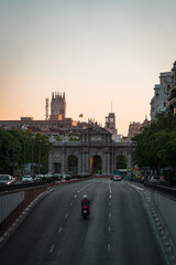 Sunset in Madrid city