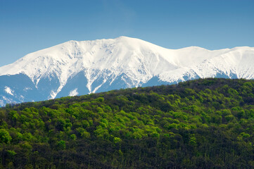 Winter landscape in Fagaras Mountains, Romania, Europe
