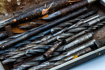 iron old and rusty drill texture close up