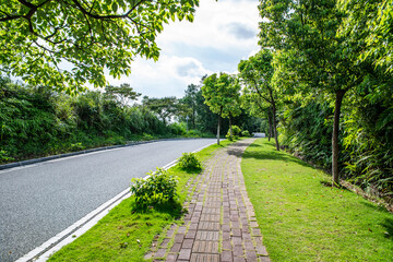Panshan Highway in Huangshanlu Forest Park, Nansha, Guangzhou, China