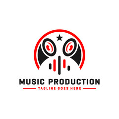 Music logo and headset