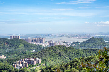Guangzhou Nansha Huangshan Lu Forest Park overlooks the Pearl River Estuary coast