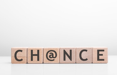 Chance word made with building wooden blocks.