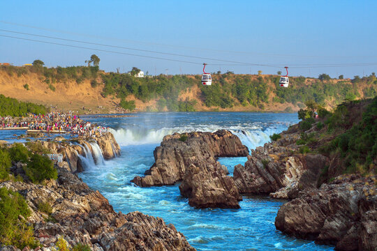 Dhuandhar (Dhuadhar ) waterfalls, Bheraghat, Jabalpur, Madhya Pradesh, INDIA