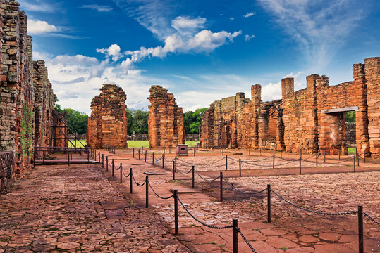 Ruins of the Jesuit reduction San Ignacio Mini of the Guaranisi, UNESCO World Heritage Site, Misiones, Argentina, South America