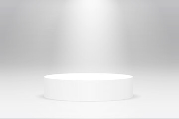 Pedestal template. 3d white cylinder stage, stand or pedestal