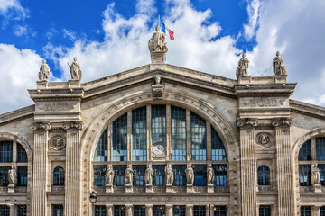 Fototapeta na wymiar North Station (Gare du Nord, 1864) - one of the six large termini in Paris, largest and oldest railway stations in Paris. France.