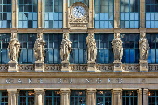 North Station (Gare du Nord, 1864) - one of the six large termini in Paris, largest and oldest railway stations in Paris. France.