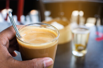 Raise a hand, ancient Thai coffee, morning coffee