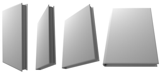 object 3d illustration - high detail grey book that is closed, school concept isolated on white background