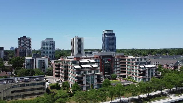 Luxury condo buildings on water