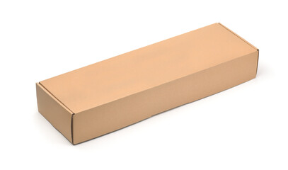 Long blank brown packaging cardboard box