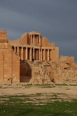 Historical Roman Era ruins in the Sahara desert 