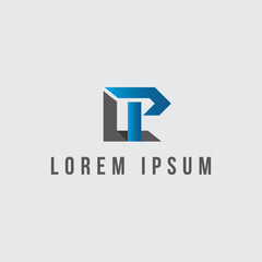 Initial LP letter symbol design vector template