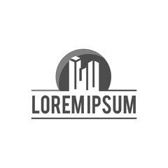 Abstract silhouette buiding for real estate symbol