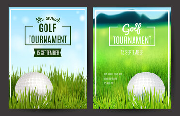 Golf tournament poster template. Flyer design. Vector illustration - 363627795