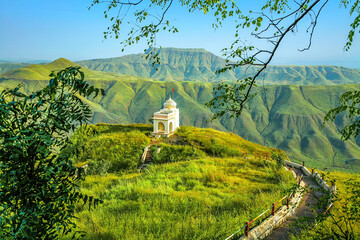 Beautiful Landscape with way of Chulgiri Temple, Bawangaja, Barwani, Madhya Pradesh, India.