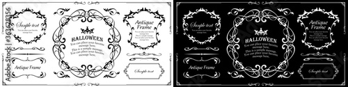 ハロウィンのフレーム素材 10月 アンティークな装飾 ビンテージな模様 植物のツタ Sticker Design Box ハロウィンのフレーム素材 10月 アンティークな装飾 ビンテージな模様 植物のツタ Sticker Design Box