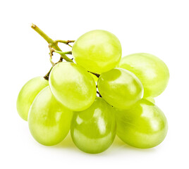 white green grape isolated on white background