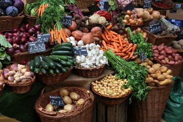 Fototapeta na wymiar Vegetable prices in London