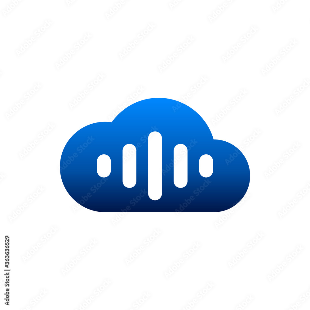 Wall mural cloud with music charts logo