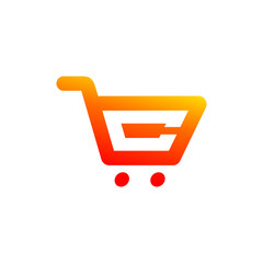 shopping trolley letter c logo