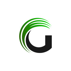 grass, letter g logo