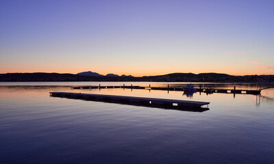 Golfo Aranci harbor in the sunset