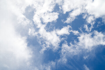 Beautiful blue sky and white clouds. The concept of changing the sky in the pictures.