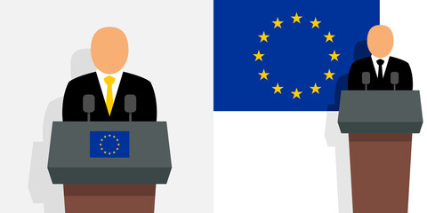 President of the european council and european union flag