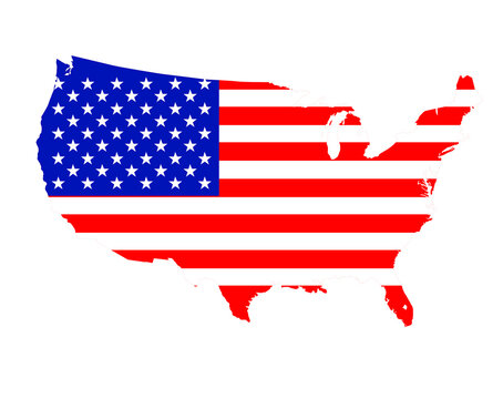 Vector map of North America. American flag. Social poster. USA. Equality. Freedom. Democracy
