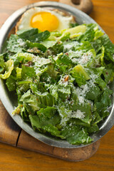 Salad. Classic American or French restaurant salad made w/ kale, Arugula, almonds, blueberries, walnuts, tomatoes, bacon, blue cheese, avocado, tossed w/ olive oil.