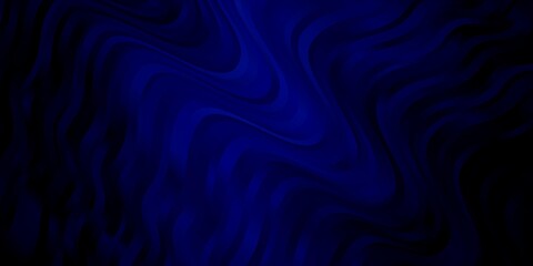 Dark BLUE vector pattern with wry lines. Illustration in abstract style with gradient curved.  Pattern for ads, commercials.