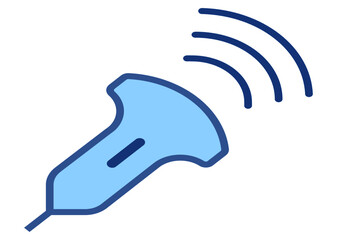 Wireless ultrasound scanner line vector icon